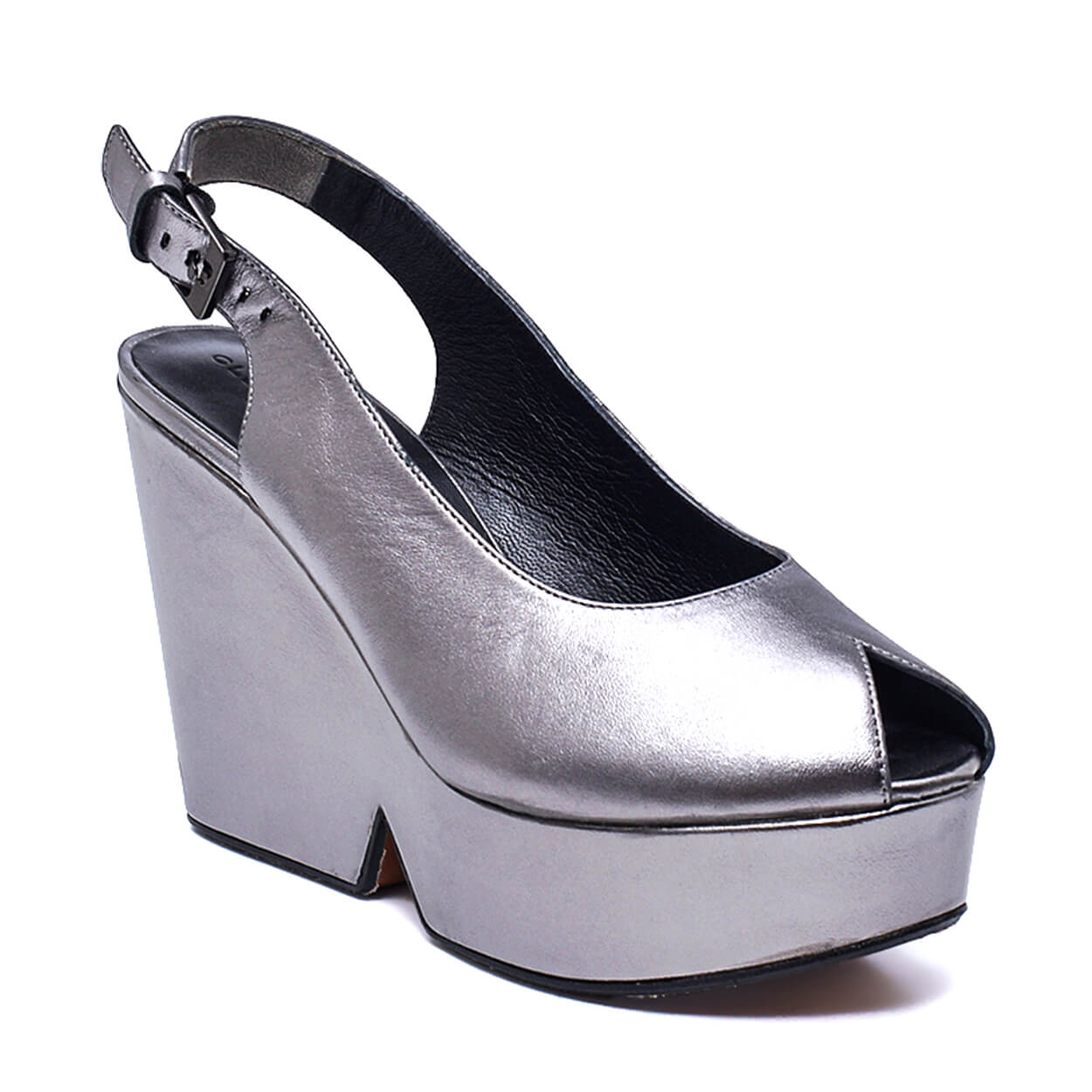 Clergerie -Dylan Metallic Leather Wedge Platform Sandals 39